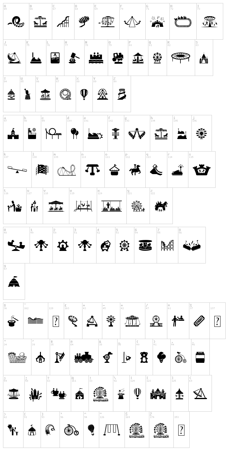 Amusement Park font map